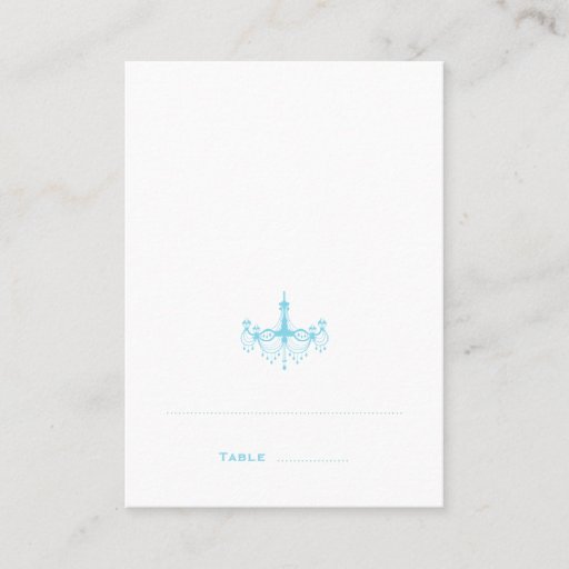 Customizable Blue Chandelier Folded Place Cards Business Card Template