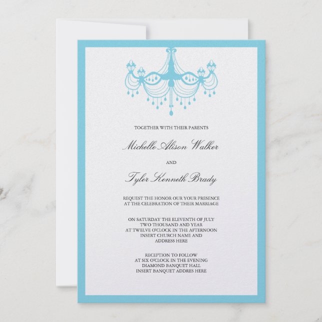 Blue Chandelier Invitation (Front)