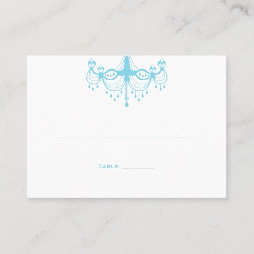 Blue Chandelier Place Cards Business Card