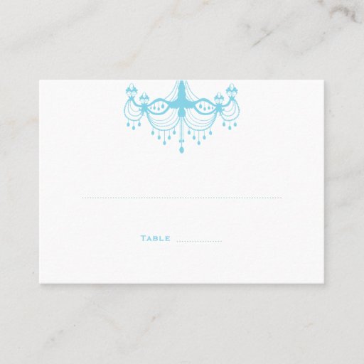 Customizable Blue Chandelier Place Cards Business Card