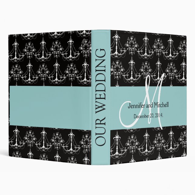Blue Chandeliers Wedding Planner Binder (Background)