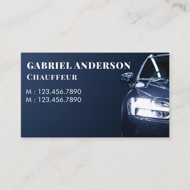 Blue Chauffeur Business Card (Front)
