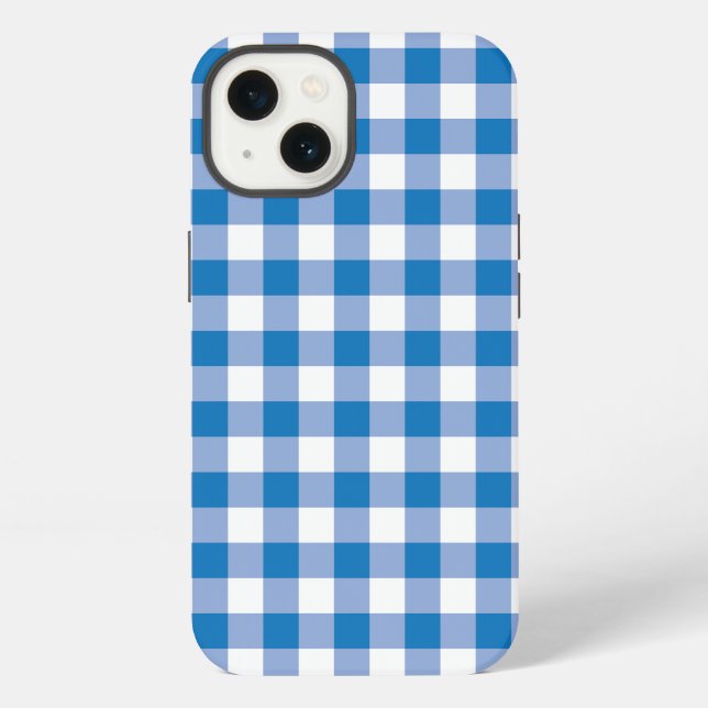 Blue check  iphone case (Back)