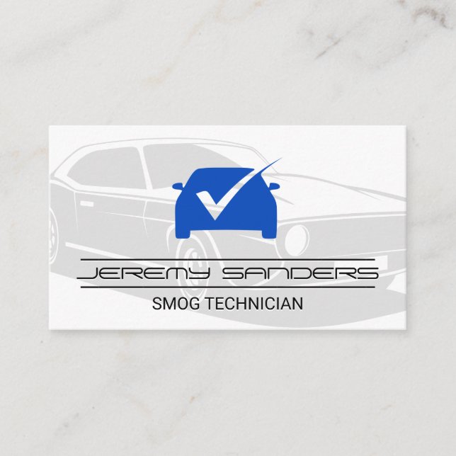 Blue Check Mark Logo Business Card (Front)