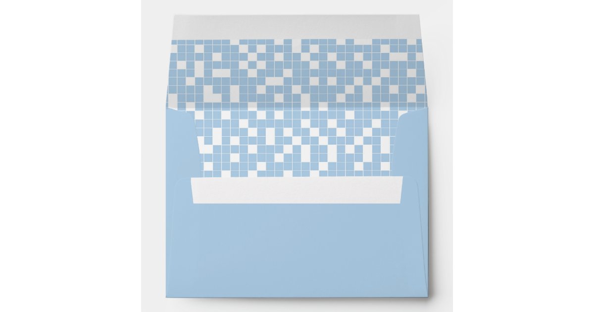 Blue Check Pattern Invitation Envelope | Zazzle
