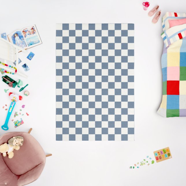 Blue check Rug (Insitu (Babyroom))