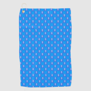 Blue checker board disc golf towel