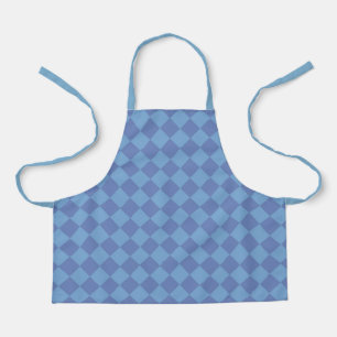 Blue Checker Diamond Pattern Apron