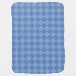 Blue Checker Diamond Pattern Baby Blanket