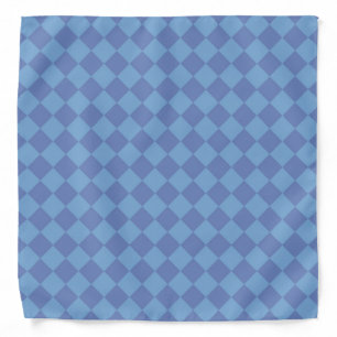 Blue Checker Diamond Pattern Bandana