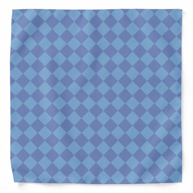Blue Checker Diamond Pattern  Bandana (Front)