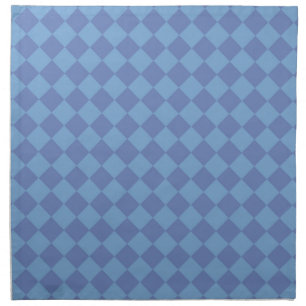 Blue Checker Diamond Pattern Cloth Napkin