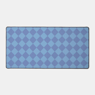 Blue Checker Diamond Pattern Desk Mat