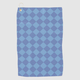 Blue Checker Diamond Pattern Golf Towel