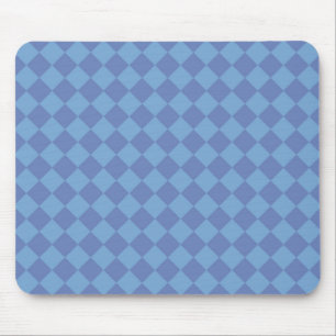Blue Checker Diamond Pattern Mouse Pad