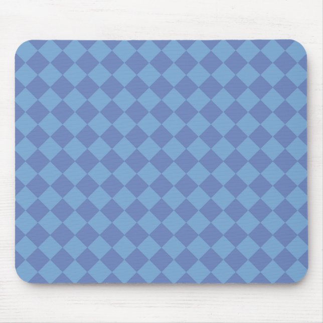 Blue Checker Diamond Pattern  Mouse Pad (Front)