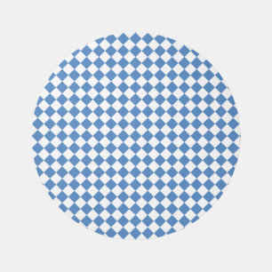 Blue Checker Diamond Pattern Outdoor Rug