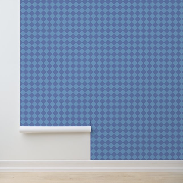 Blue Checker Diamond Pattern Wallpaper (Application)