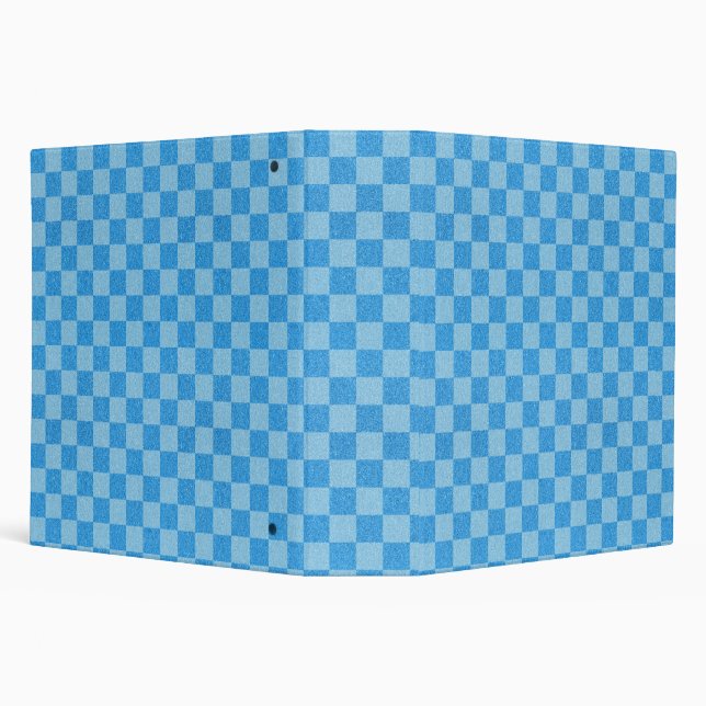 Blue Checker Glitter 3 Ring Binder (Background)