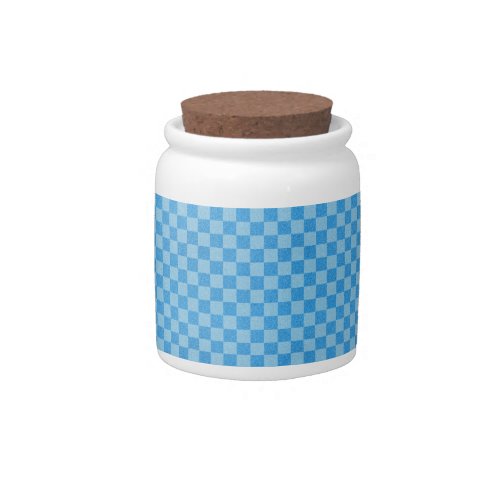 Blue Checker Glitter Candy Jar