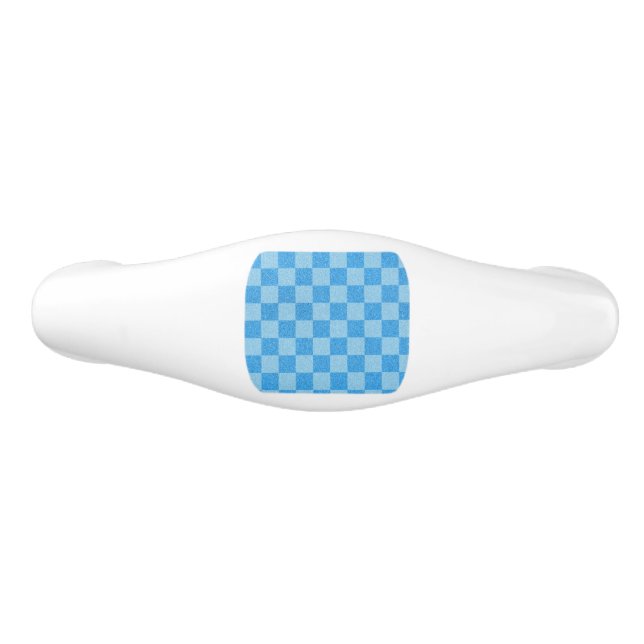 Blue Checker Glitter Ceramic Drawer Pull (Front)