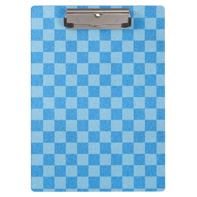 Blue Checker Glitter Clipboard (Front)