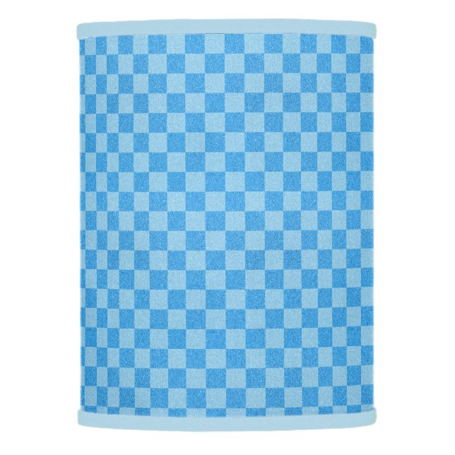 Blue Checker Glitter Lamp Shade (Front)