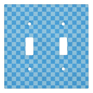 Blue Checker Glitter Light Switch Cover