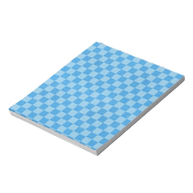 Blue Checker Glitter Notepad (Rotated)