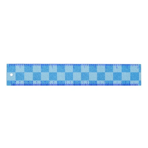 Blue Checker Glitter Ruler