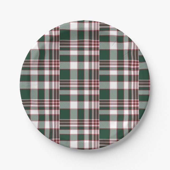Blue Checker Paper Plate (Front)