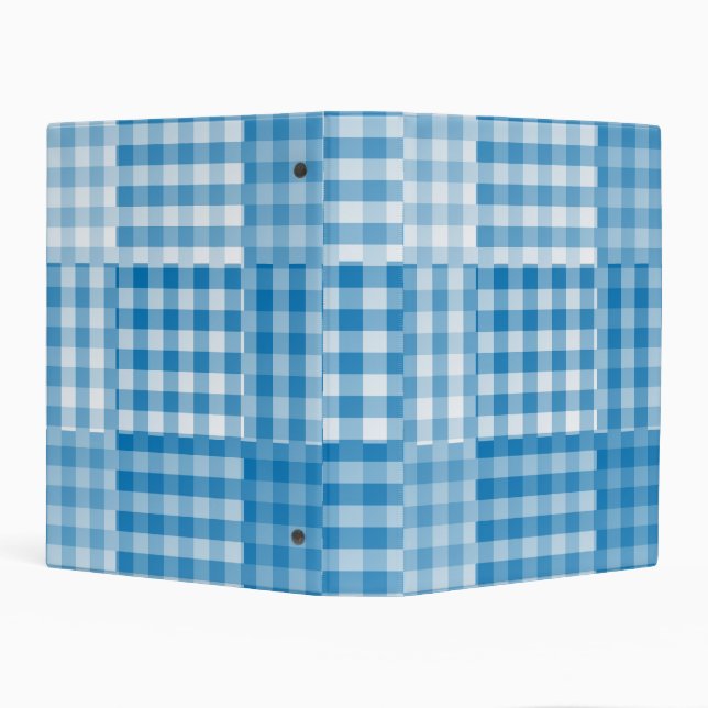 Blue Checker Patchwork Pattern Mini Binder (Background)