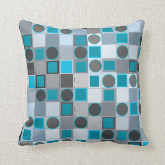 Blue Checker Polka Dots Pillow
