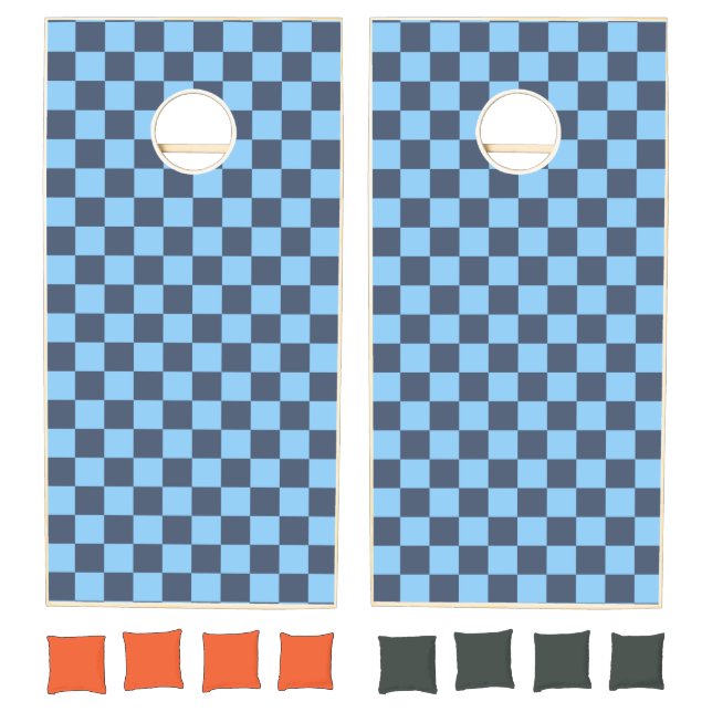 Blue Checkerboard Cornhole Set (Set)