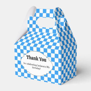 Blue Checkerboard Gable Favor Box
