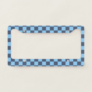 Blue Checkerboard License Plate Frame
