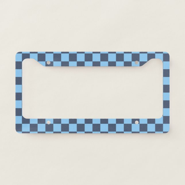 Blue Checkerboard License Plate Frame (Front)