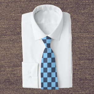 Blue Checkerboard Neck Tie