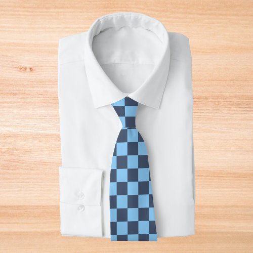 Blue Checkerboard Neck Tie