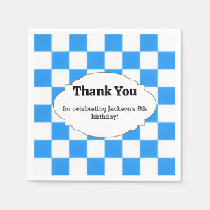 Blue Checkerboard Party Napkins