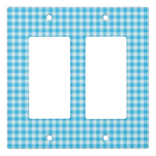 Blue Checkerboard Pattern Light Switch Cover