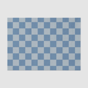 Blue Checkerboard Pattern Tissue Paper