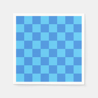 Blue Checkerboard Preppy Modern Minimalist Pattern Napkins