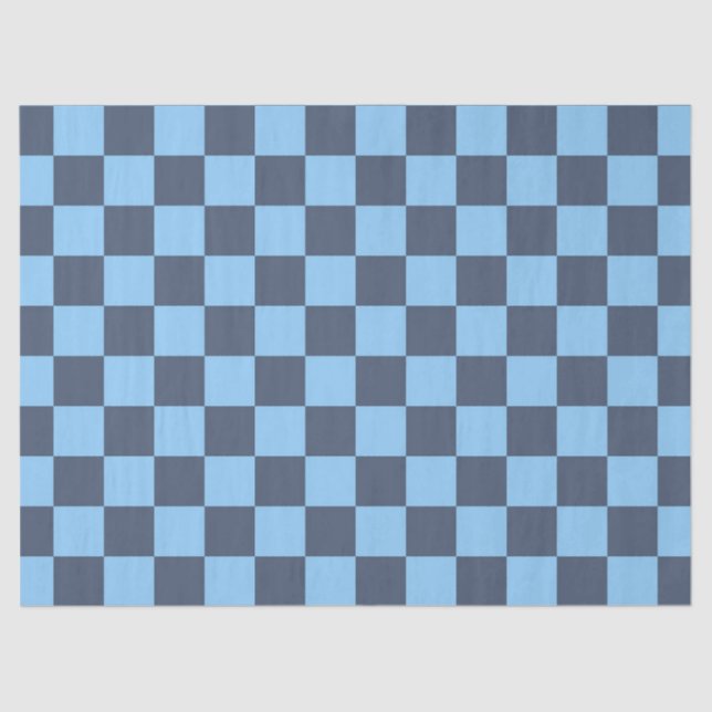 Blue Checkerboard Tissue Paper (Front)