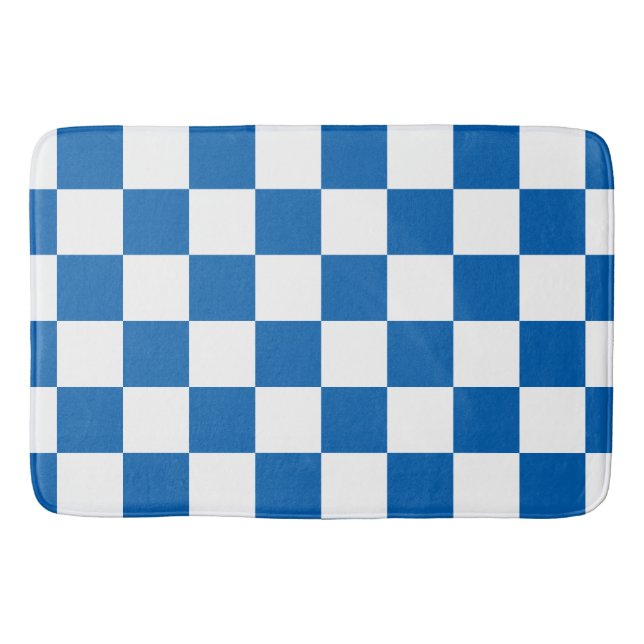 Blue Checkered Bathroom Mat (Front)