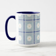 Blue Checkered Daisy pattern