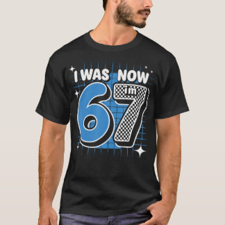 Blue Checkered I Was 6 Now I'M 7 Birthday Boy T-Shirt