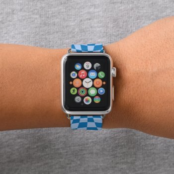 Blue Checkered Pattern Apple Watch Band by prsFashion at Zazzle
