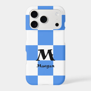 Blue Checkered Pattern Background iPhone 17 Pro Case