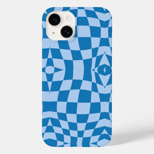 Blue Checkered Pattern  Case-Mate iPhone Case (Back)